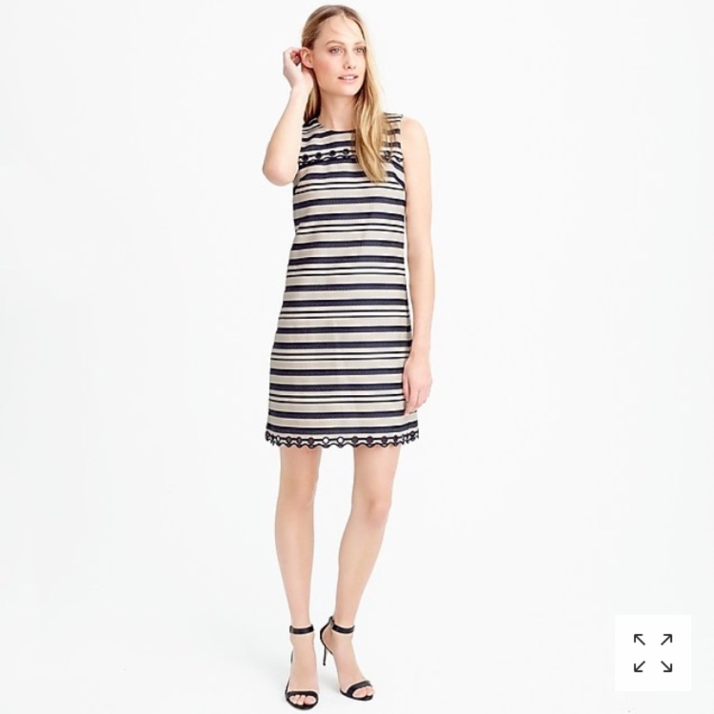 [SOLD] JCrew Striped Scalloped Dress
